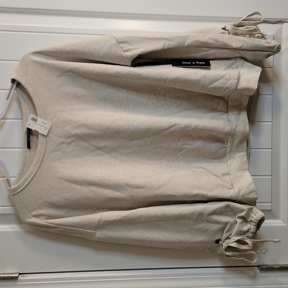 Doe & Rae oatmeal heathered sweatshirt size large BNWT